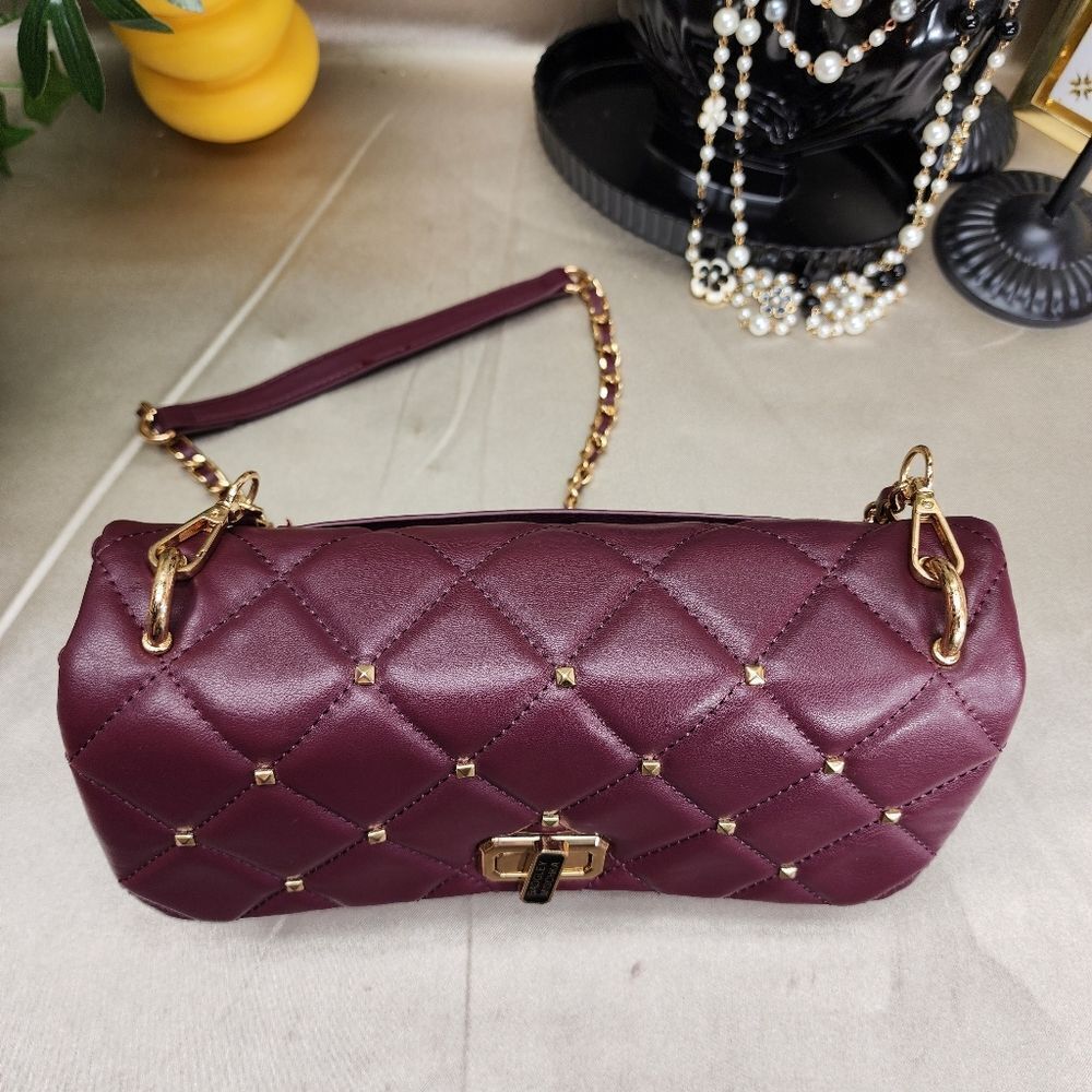 Badgley Mischka Medium Studded Quilted Shoulder Bag - Picture 13 of 13
